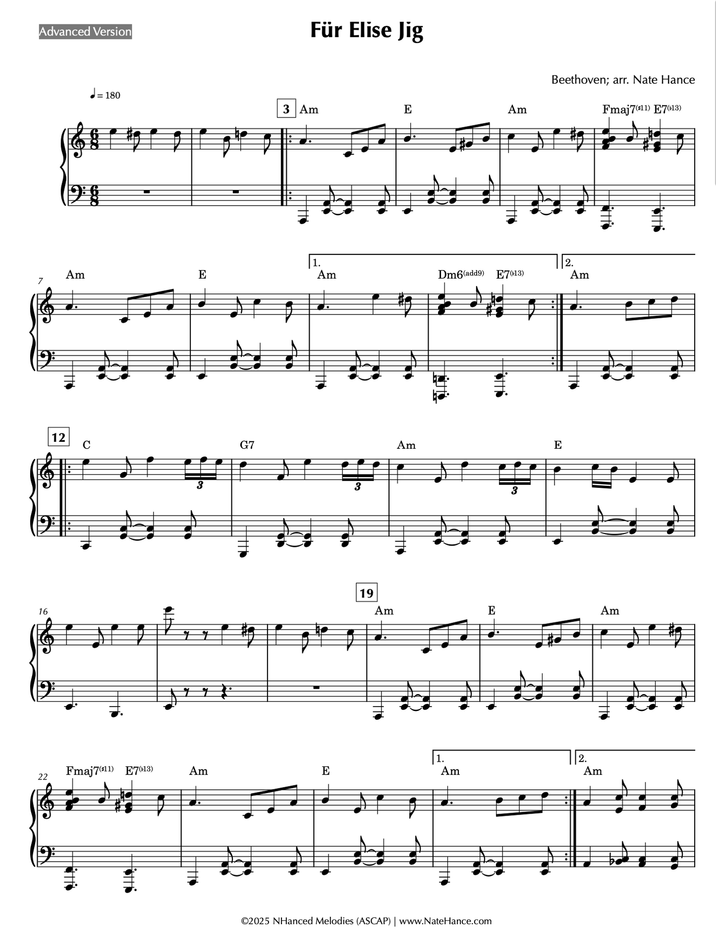 Für Elise - Irish Jig Piano Solo (in 3 Difficulty Levels)