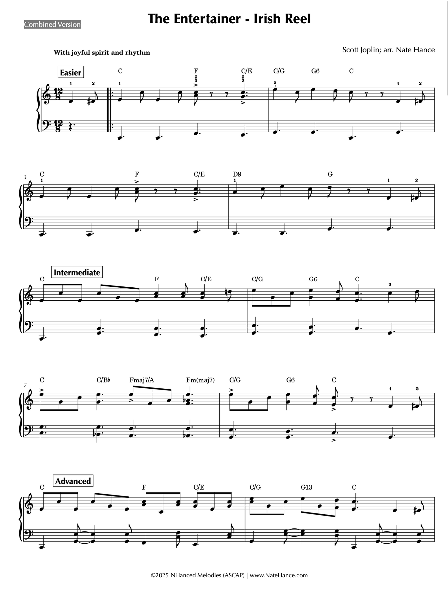 Mini Irish Jig Piano Bundle - (in 3 Difficulty Levels)