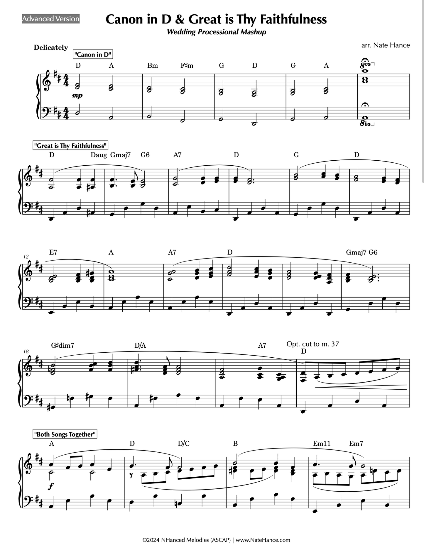 Canon in D & Great is Thy Faithfulness Mashup - Wedding Processional Mashup