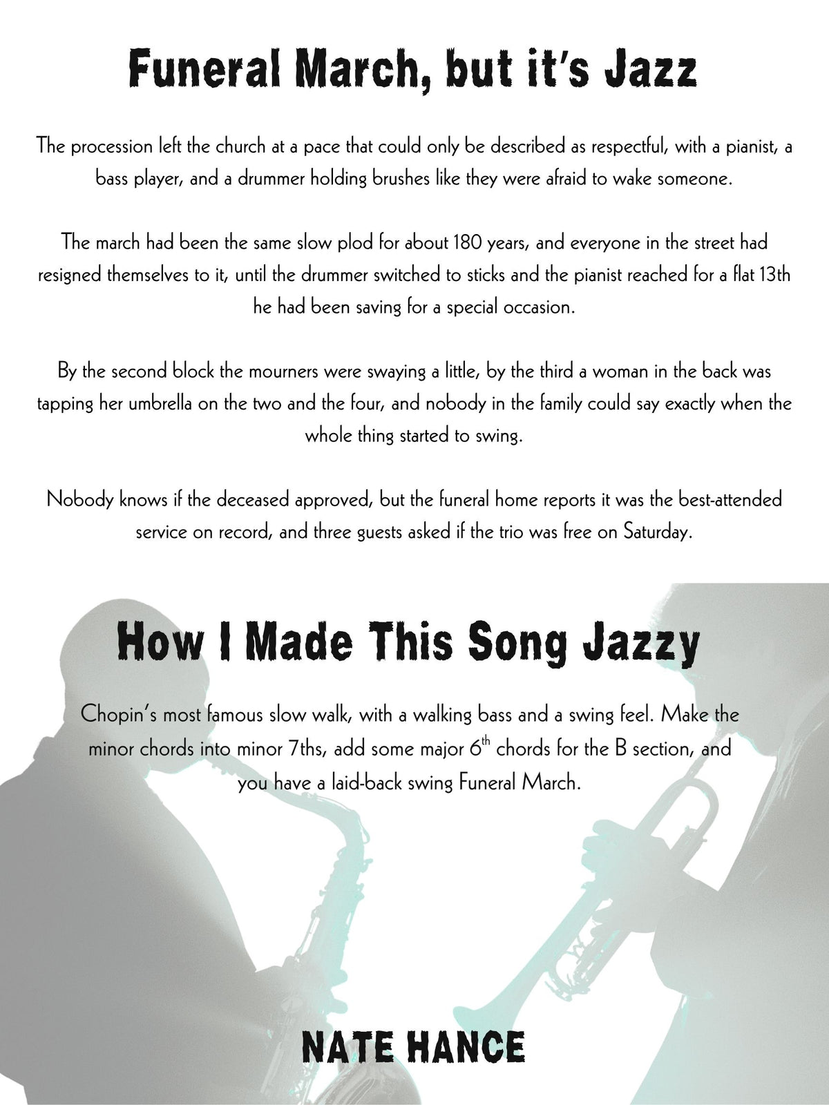 Funeral March, but it's Jazz - PDF download with 3 difficulty levels - Piano Solo