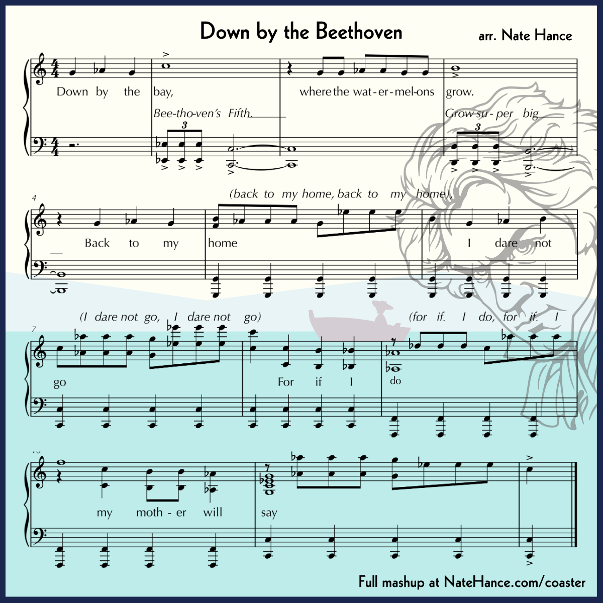 Mashup Coasters - Set of 4 Double Sided Fiberboard Coasters