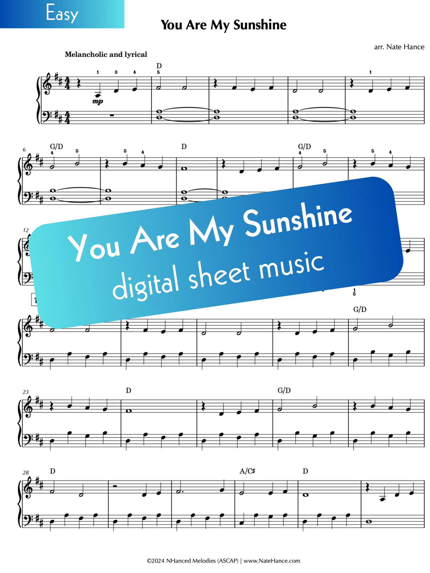 You Are My Sunshine - Piano Solo