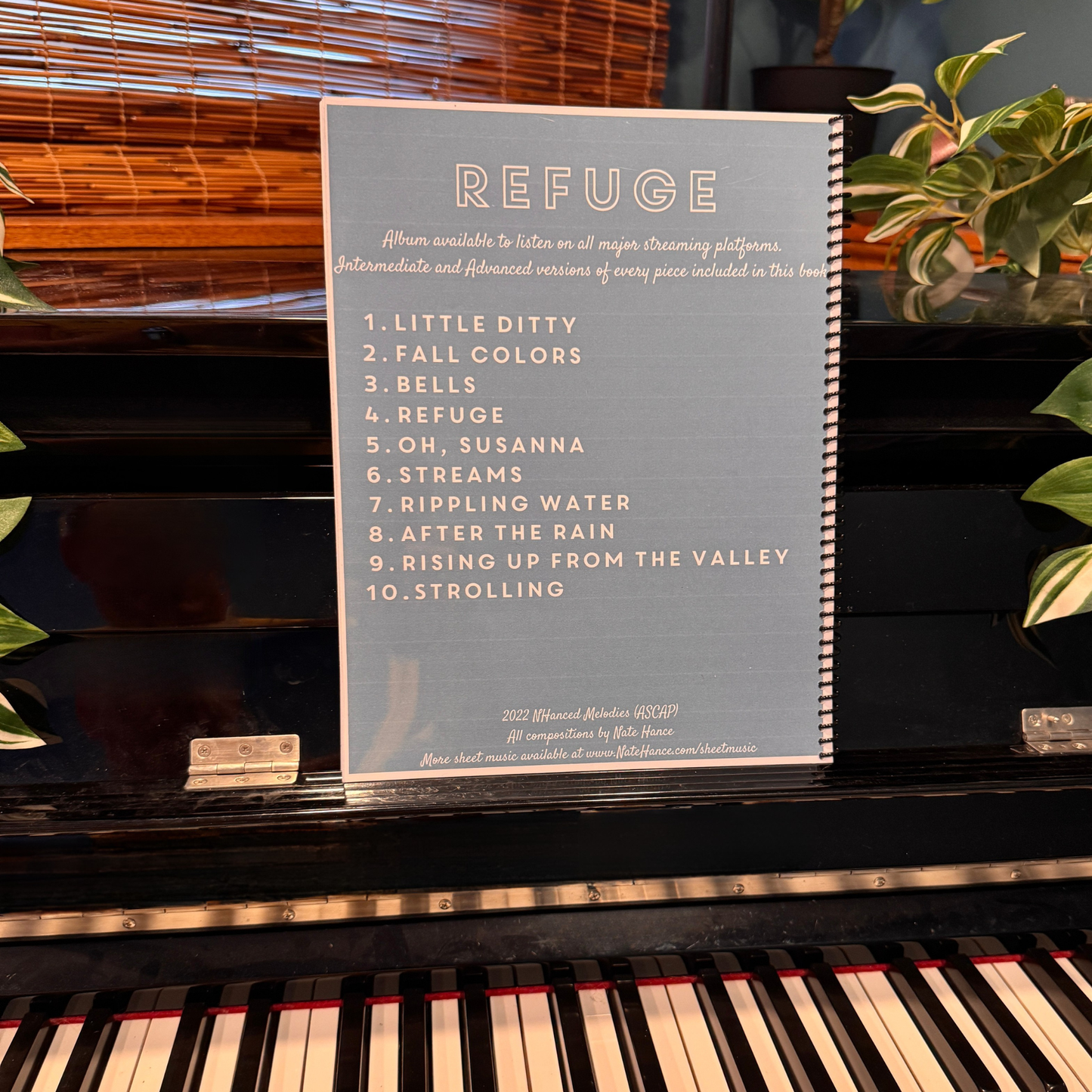 Refuge – Spiral-Bound Piano Sheet Music Book (Intermediate & Advanced Versions)